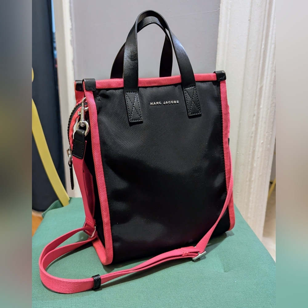 Marc Jacobs Retake Bag, black and pink nylon